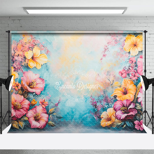 Lofaris Fine Art Floral Retro Walls Photography Backdrop