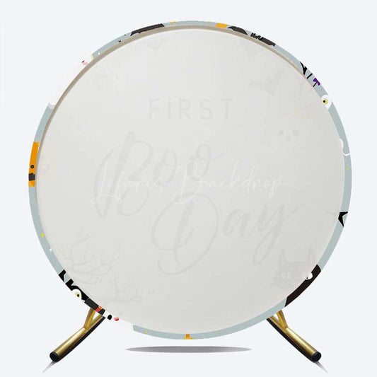 Lofaris First Boo Day Halloween Birthday Round Backdrop