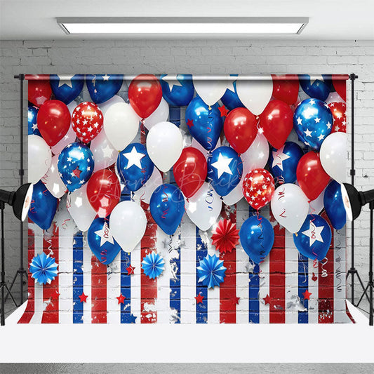 Lofaris Floating Balloon Stripes Celebration Photo Backdrop