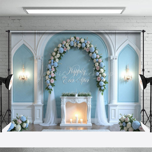 Lofaris Floral And Tulle Wedding Sweet Candle Backdrop