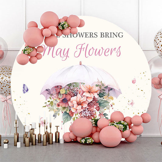 Lofaris Floral April Showers Bring May Flowers Round Backdrop