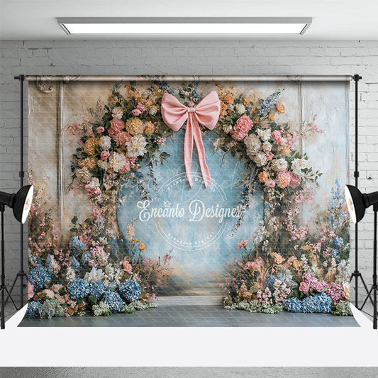 Lofaris Floral Arch Bow Retro Wall Sweet Wedding Backdrop