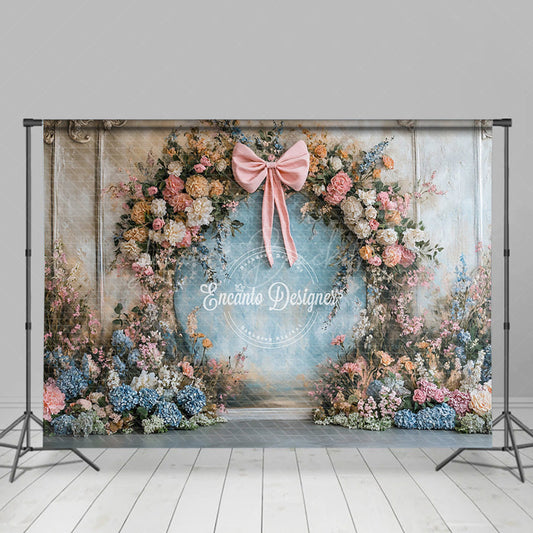 Lofaris Floral Arch Bow Retro Wall Sweet Wedding Backdrop