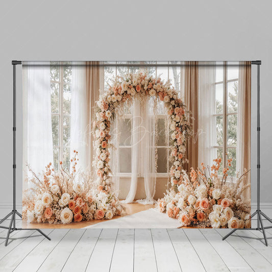 Lofaris Floral Arch Bright View Windows Wedding Backdrop