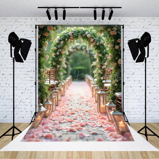 Lofaris Floral Arch Candle Corridor Photography Backdrop
