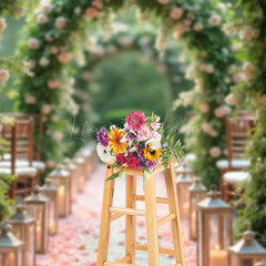 Lofaris Floral Arch Candle Corridor Photography Backdrop