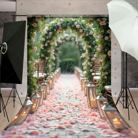 Lofaris Floral Arch Candle Pathway Wedding Sweep Backdrop
