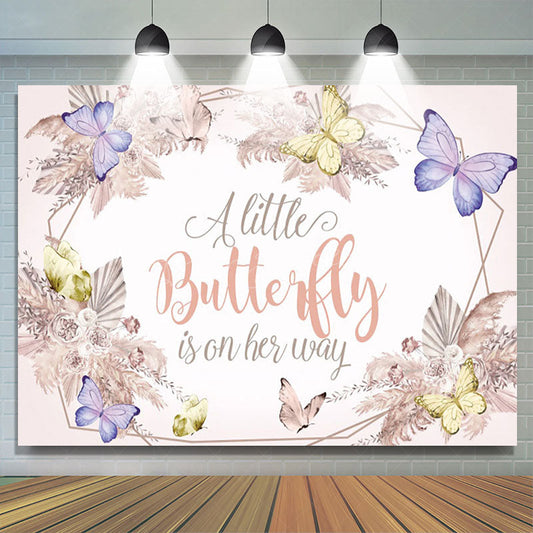 Lofaris Floral Autumn Butterfly Vibe Baby Shower Backdrop