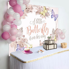 Lofaris Floral Autumn Butterfly Vibe Baby Shower Backdrop