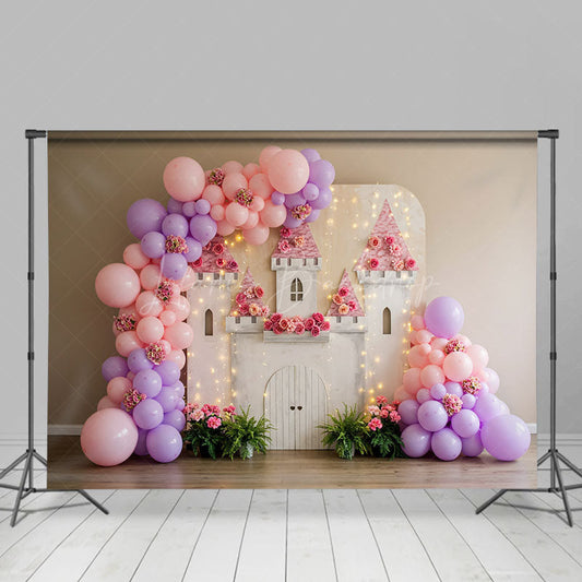 Lofaris Floral Balloon Arch Castle Boho Wedding Backdrop