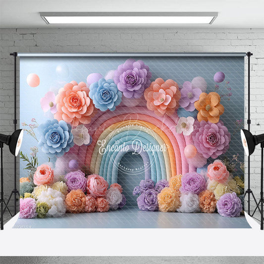 Lofaris Floral Balloon Rainbow Arch Sweet Wedding Backdrop