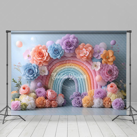 Lofaris Floral Balloon Rainbow Arch Sweet Wedding Backdrop