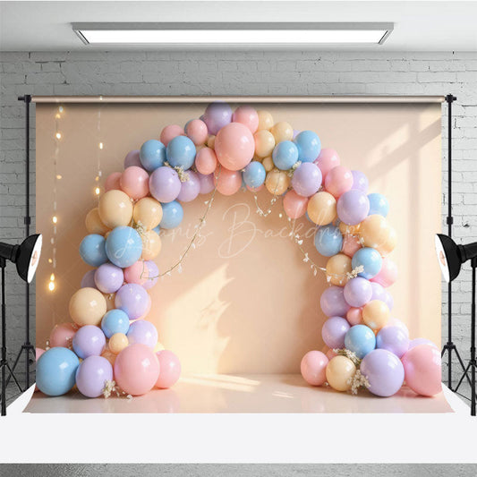 Lofaris Floral Balloons Garland Birthday Cake Smash Backdrop