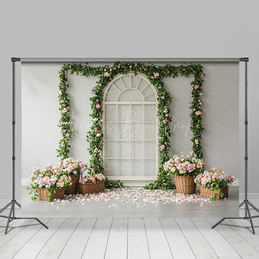 Lofaris Floral Boho Arched Elegant Door Wedding Backdrop
