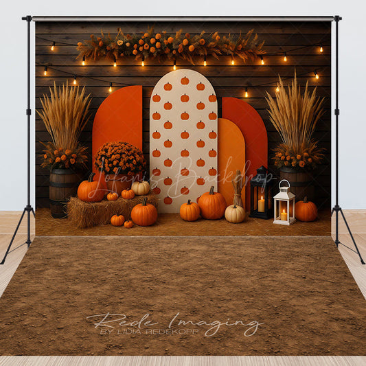 Lofaris Floral Boho Wood Autumn Marble Combo Set Backdrop