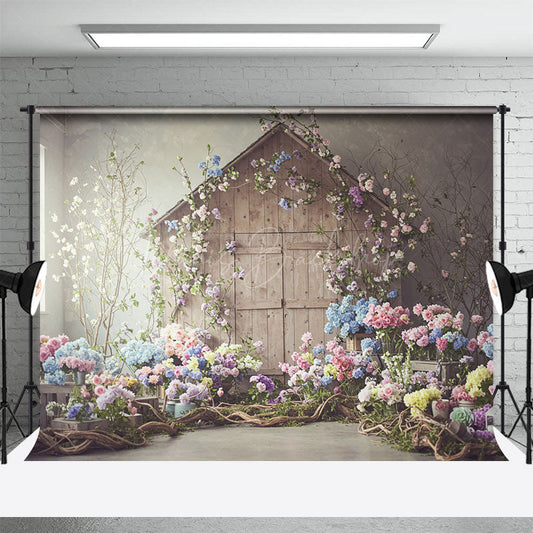 Lofaris Floral Cabin Sweet Indoor Elegant Wedding Backdrop