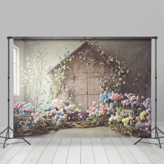 Lofaris Floral Cabin Sweet Indoor Elegant Wedding Backdrop