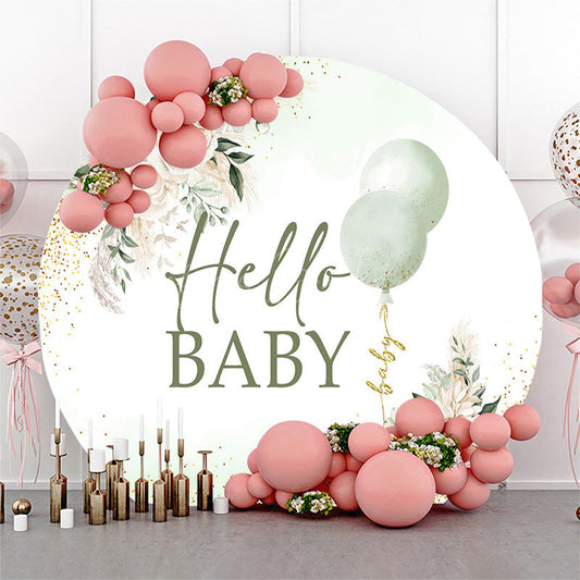Lofaris Floral Elegant Balloon Round Baby Shower Backdrop
