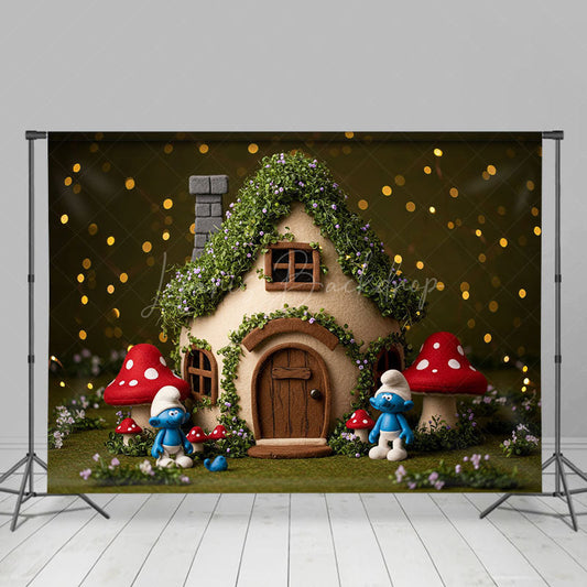 Lofaris Floral Fairy Tale Mushroom World Cake Smash Backdrop