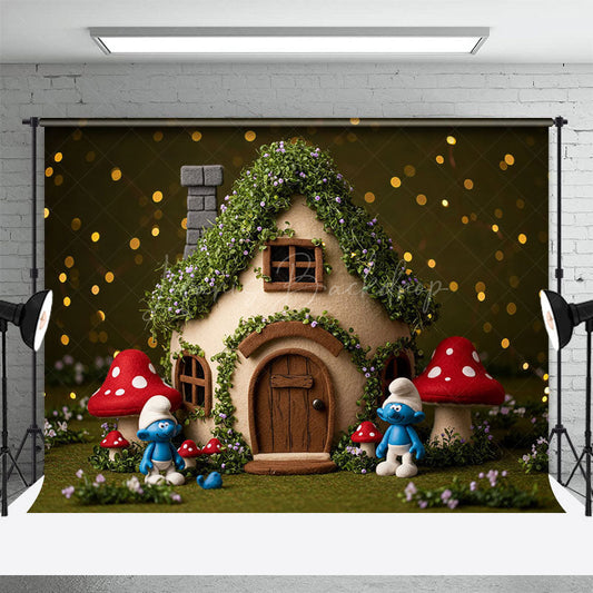 Lofaris Floral Fairy Tale Mushroom World Cake Smash Backdrop