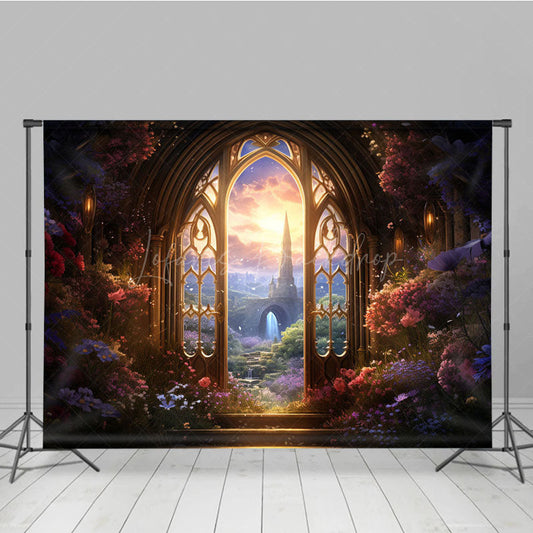 Lofaris Floral Fairy Wonderland Door Cake Smash Backdrop