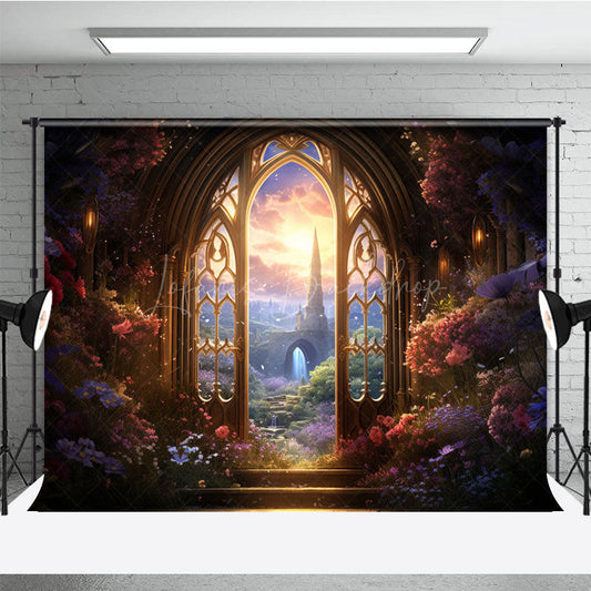 Lofaris Floral Fairy Wonderland Door Cake Smash Backdrop