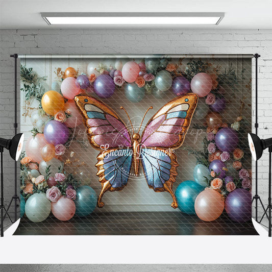 Lofaris Floral Fancy Butterfly Balloon Arch Wedding Backdrop