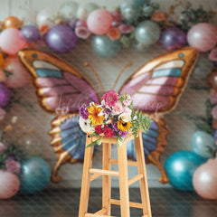 Lofaris Floral Fancy Butterfly Balloon Arch Wedding Backdrop