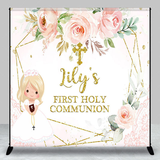 Lofaris Floral First Holy Communion Custom Baptism Backdrop