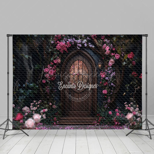 Lofaris Floral Forest Wooden Cabin Romantic Wedding Backdrop