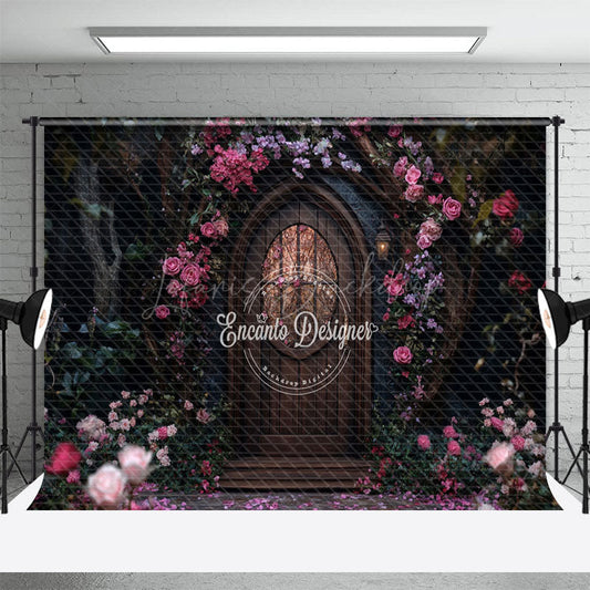 Lofaris Floral Forest Wooden Cabin Romantic Wedding Backdrop