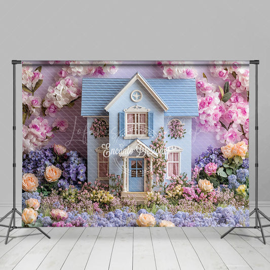 Lofaris Floral Garden Fancy House Spring Photo Bacckdrop
