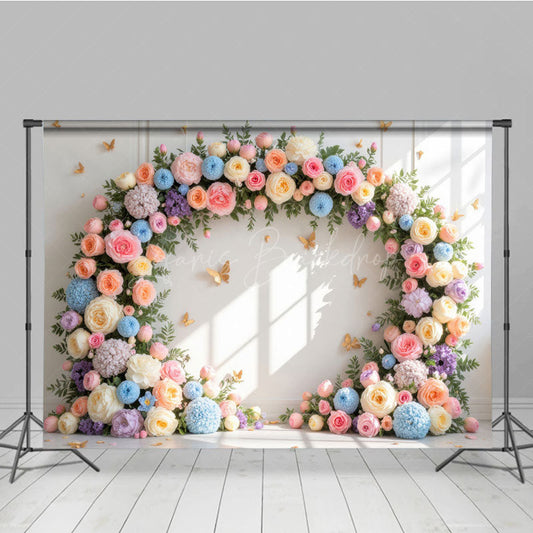 Lofaris Floral Garland Arch White Wall Spring Wedding Backdrop