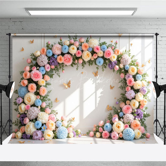 Lofaris Floral Garland Arch White Wall Spring Wedding Backdrop