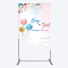 Lofaris Floral Glitter Gender Reveal Sweet Rectangle Backdrop