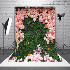 Lofaris Floral Grass Field Cute Spring Photography Backdrop