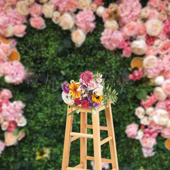 Lofaris Floral Grass Field Cute Spring Photography Backdrop