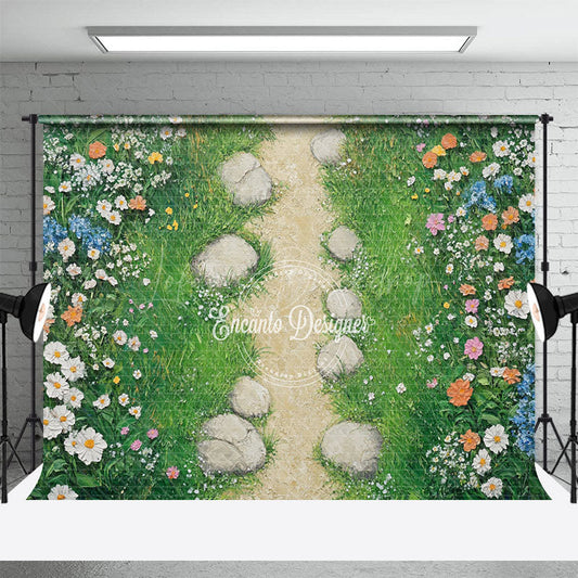 Lofaris Floral Grass Path Fresh And Sweet Wedding Backdrop