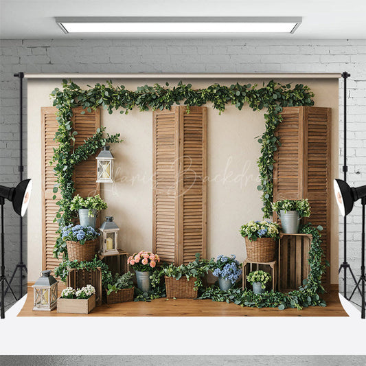 Lofaris Floral Green Plants Indoor Decor Spring Backdrop