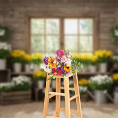 Lofaris Floral Greenhouse Bright Fresh Wood Spring Backdrop