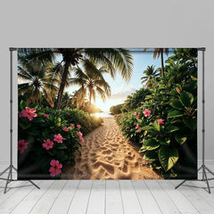 Lofaris Floral Hawaii Plants Beach Summer Holiday Backdrop