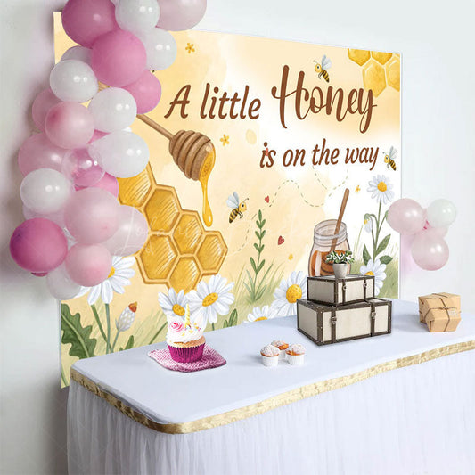 Lofaris Floral Honey Bee Sweet Sunny Baby Shower Backdrop