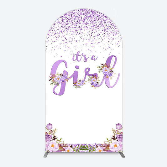 Lofaris Floral Lavender Sweet Girl Baby Shower Arch Backdrop