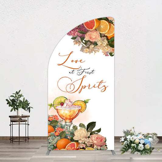 Lofaris Floral Love At First Sprits Wedding Half Moon Arch Backdrop