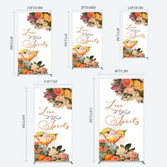 Lofaris Floral Love At First Sprits Wedding Rectangle Backdrop