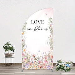 Lofaris Floral Love In Bloom Sweet Wedding Half Moon Arch Backdrop