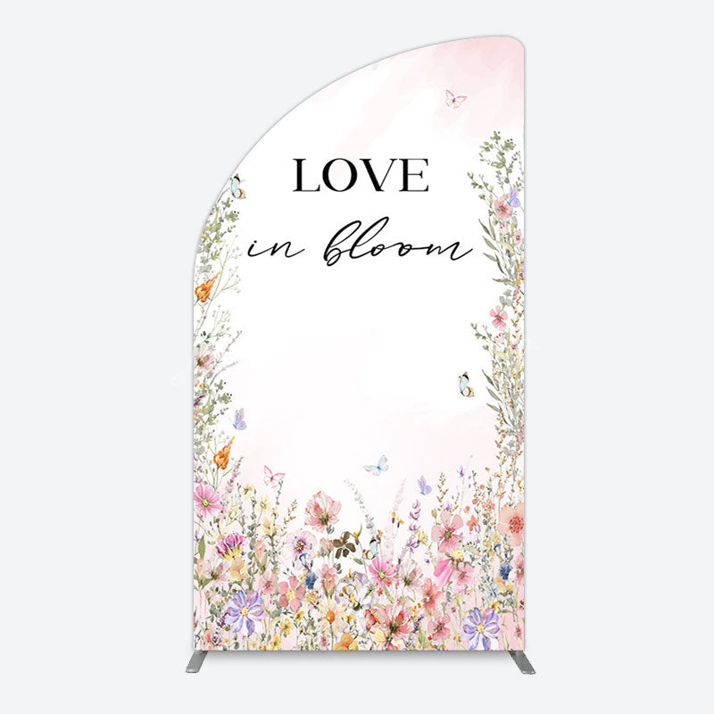 Lofaris Floral Love In Bloom Sweet Wedding Half Moon Arch Backdrop