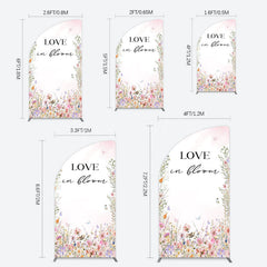 Lofaris Floral Love In Bloom Sweet Wedding Half Moon Arch Backdrop