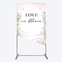 Lofaris Floral Love In Bloom Sweet Wedding Rectangle Backdrop