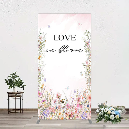 Lofaris Floral Love In Bloom Sweet Wedding Rectangle Backdrop